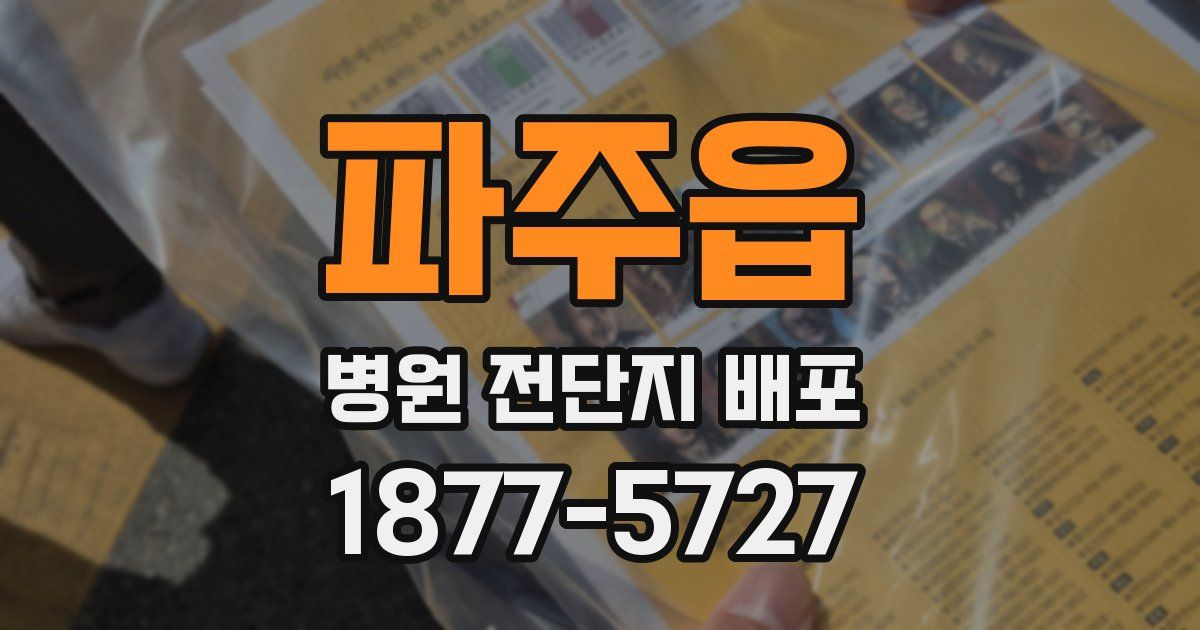 파주읍 병원 전단지 배포