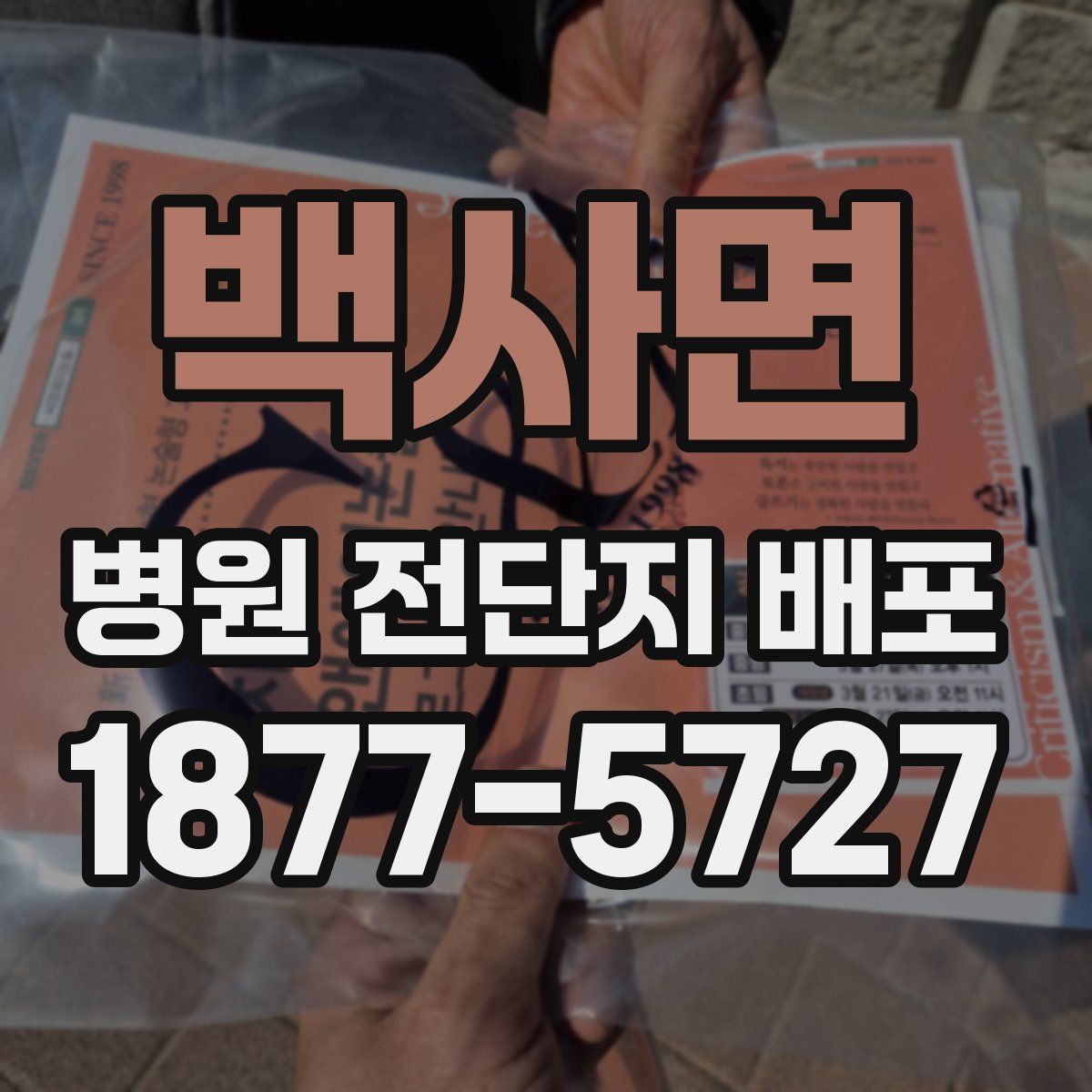 백사면 병원 전단지 배포