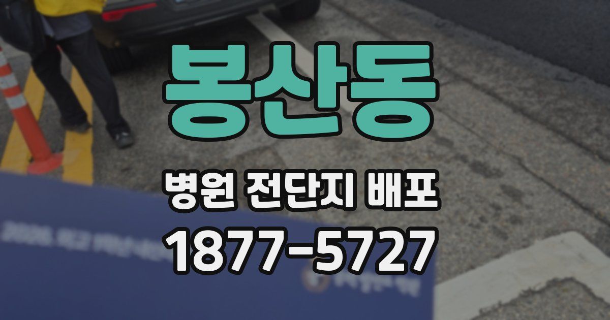 봉산동 병원 전단지 배포