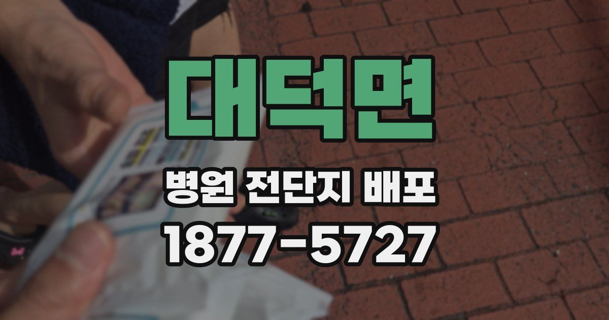 대덕면 병원 전단지 배포