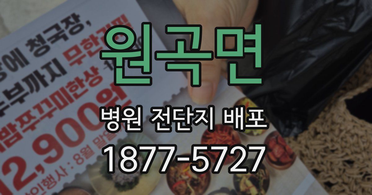 원곡면 병원 전단지 배포