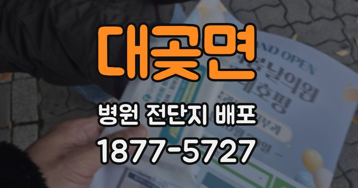 대곶면 병원 전단지 배포