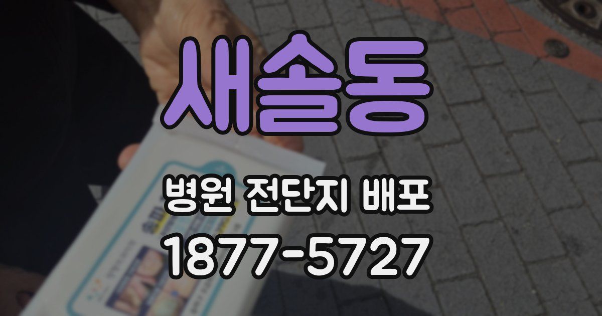새솔동 병원 전단지 배포