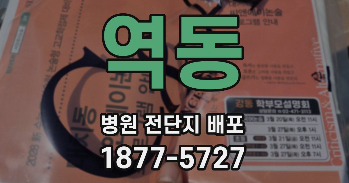 역동 병원 전단지 배포