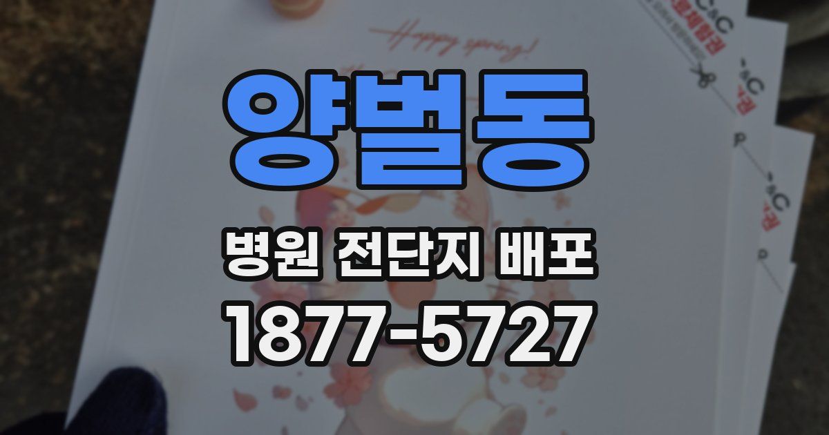 양벌동 병원 전단지 배포