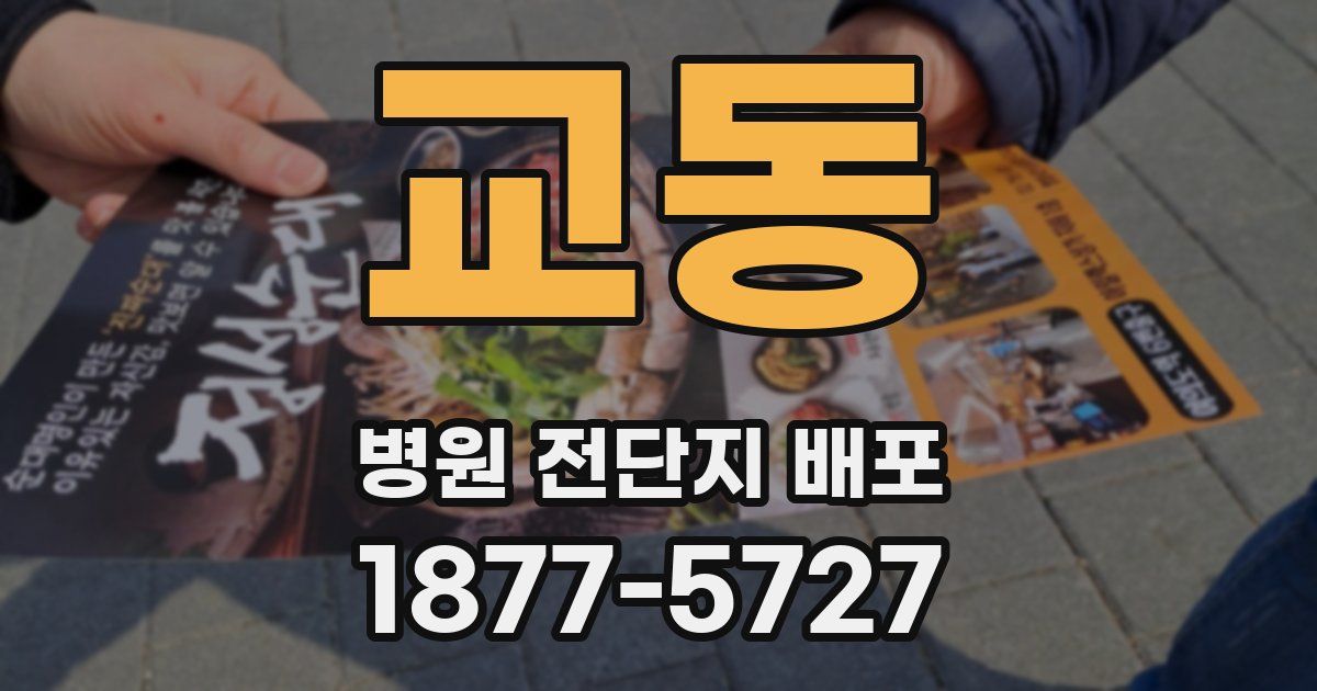 교동 병원 전단지 배포