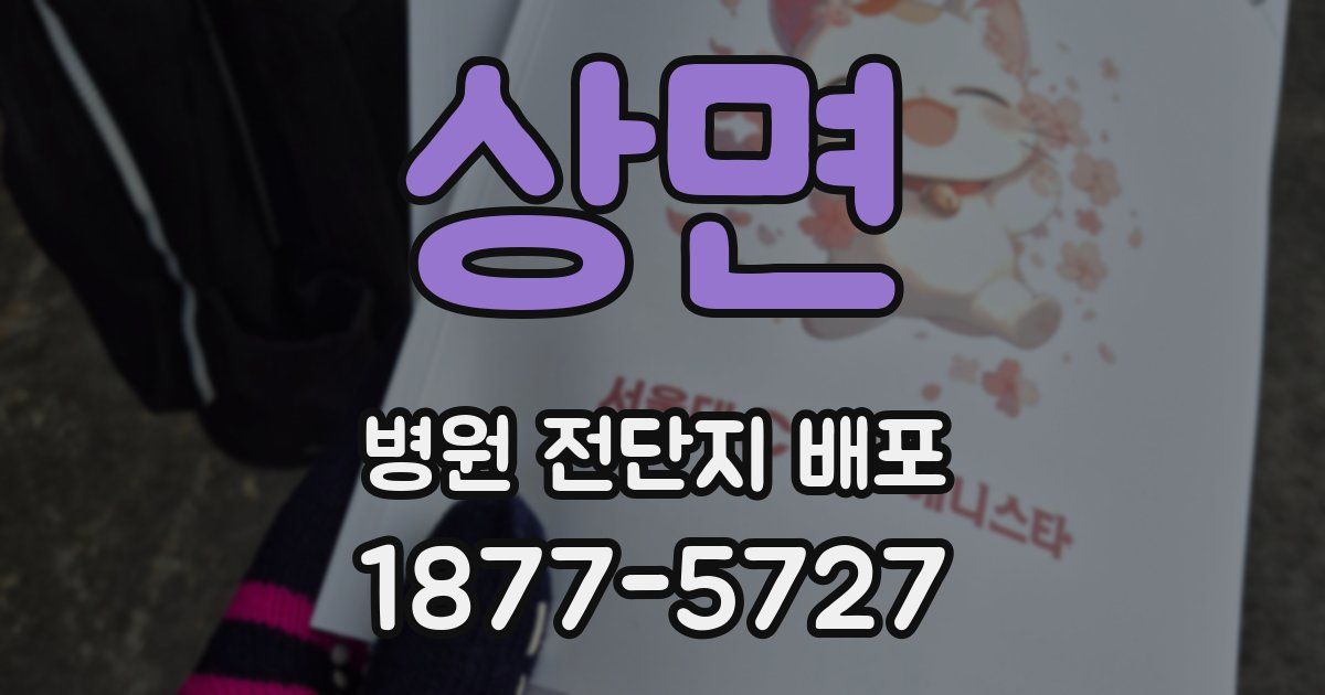 상면 병원 전단지 배포