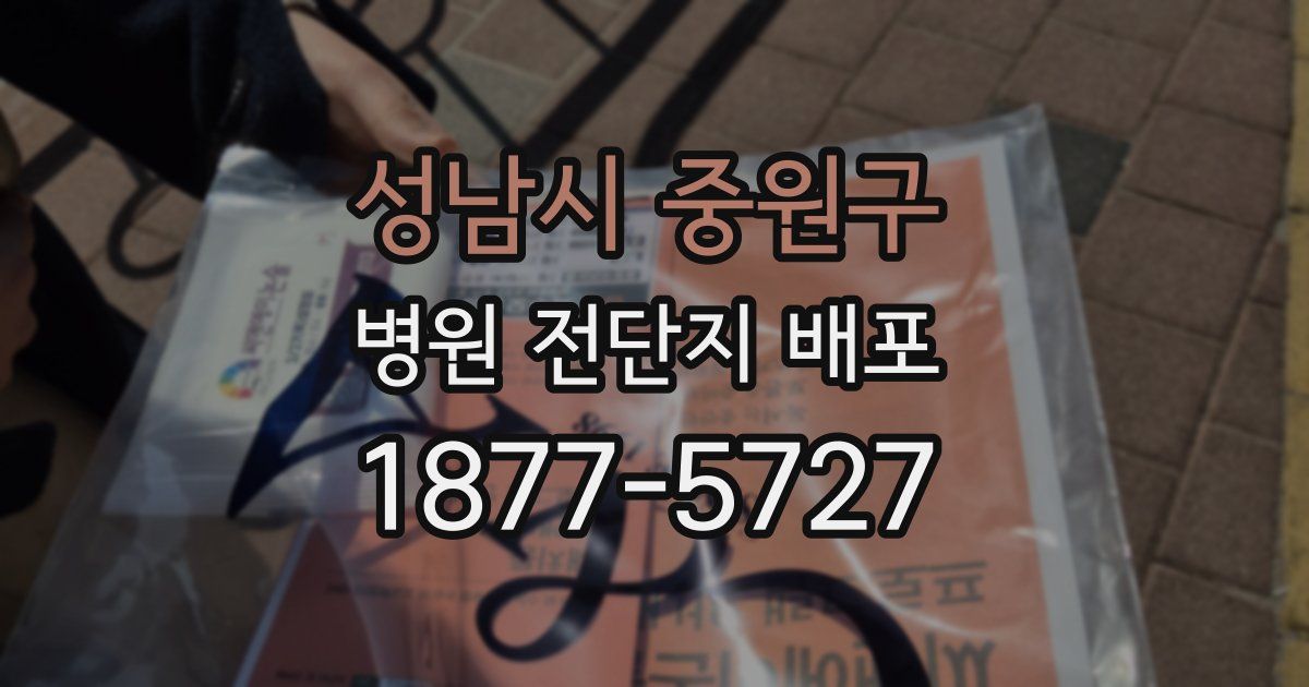 성남시 중원구 병원 전단지 배포