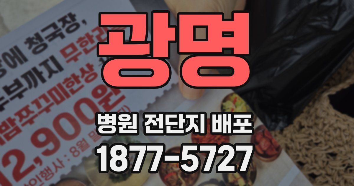 광명 병원 전단지 배포
