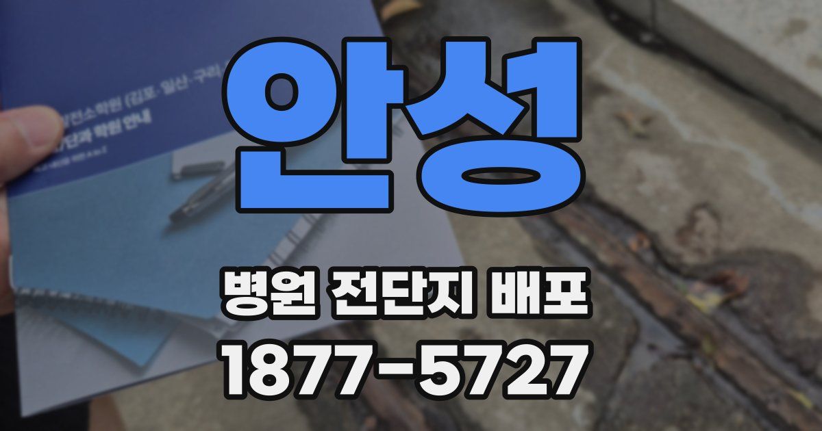 안성 병원 전단지 배포