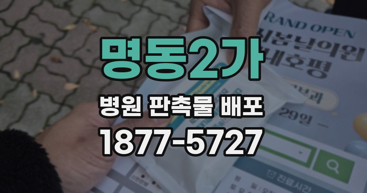 명동2가 병원 판촉물 배포