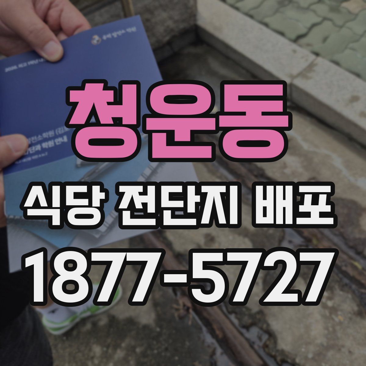 청운동 식당 전단지 배포