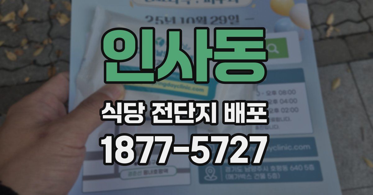 인사동 식당 전단지 배포