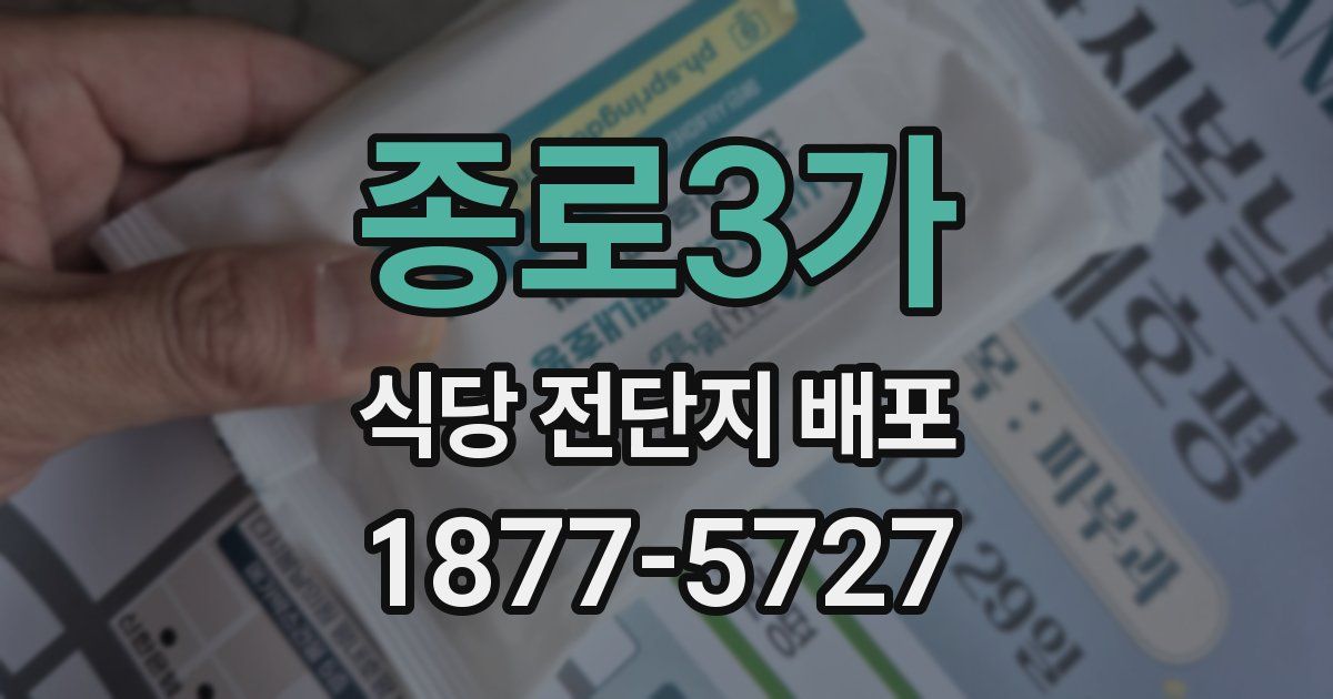 종로3가 식당 전단지 배포