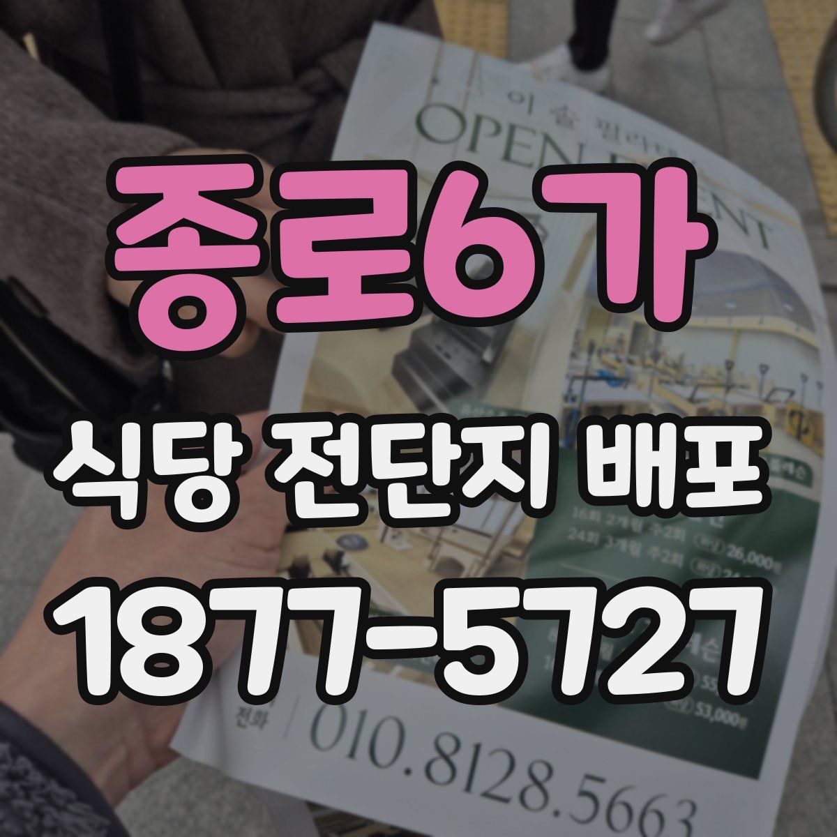 종로6가 식당 전단지 배포