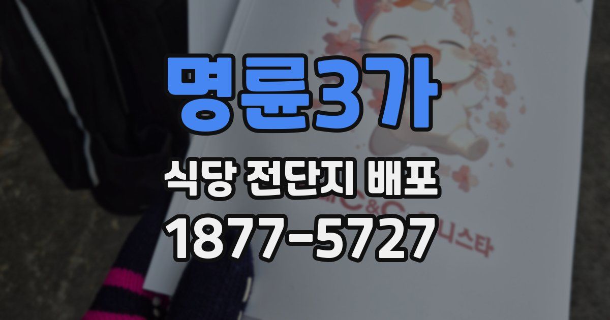 명륜3가 식당 전단지 배포