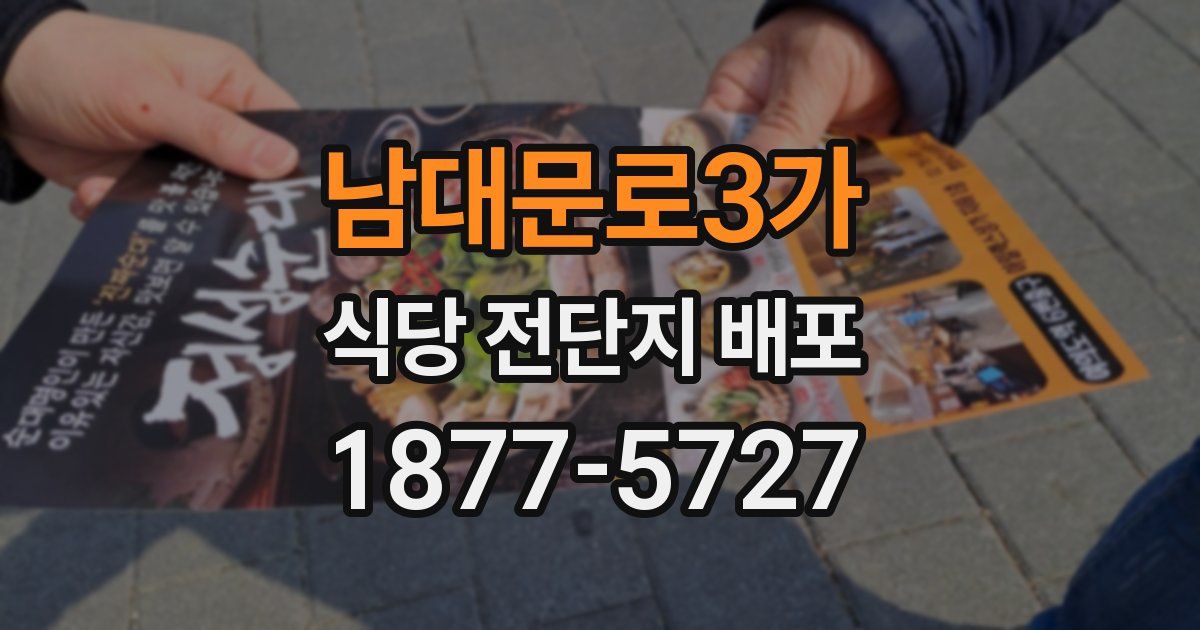 남대문로3가 식당 전단지 배포