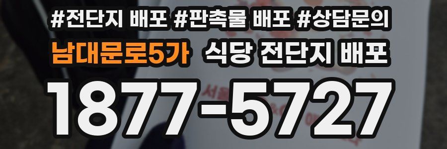 남대문로5가 식당 전단지 배포