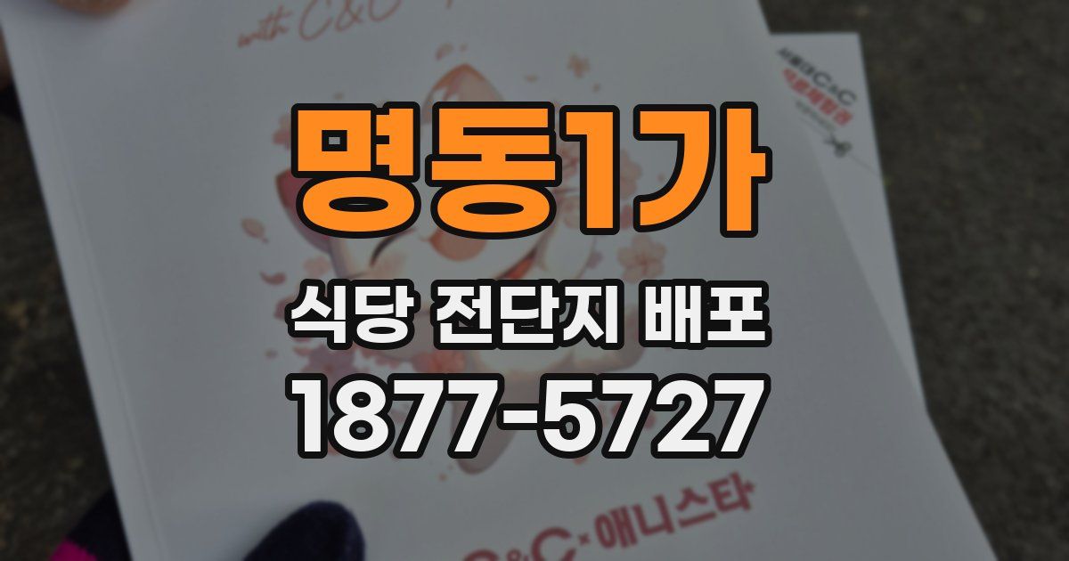 명동1가 식당 전단지 배포