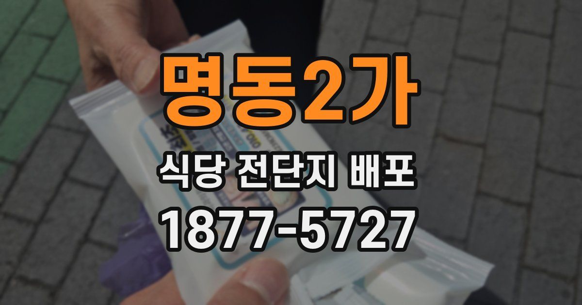 명동2가 식당 전단지 배포