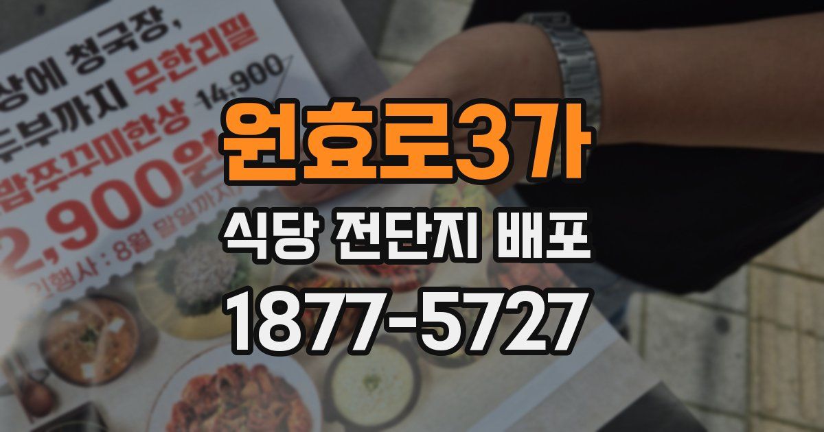 원효로3가 식당 전단지 배포