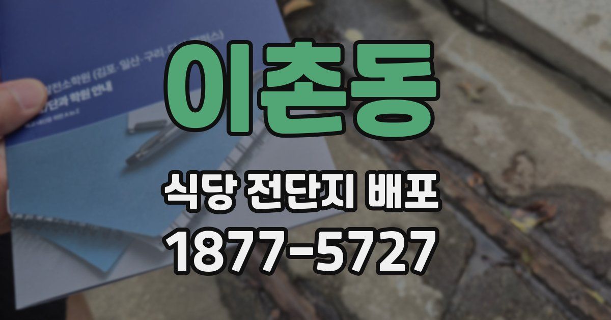 이촌동 식당 전단지 배포