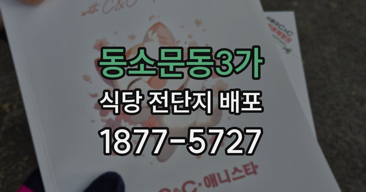 동소문동3가 식당 전단지 배포