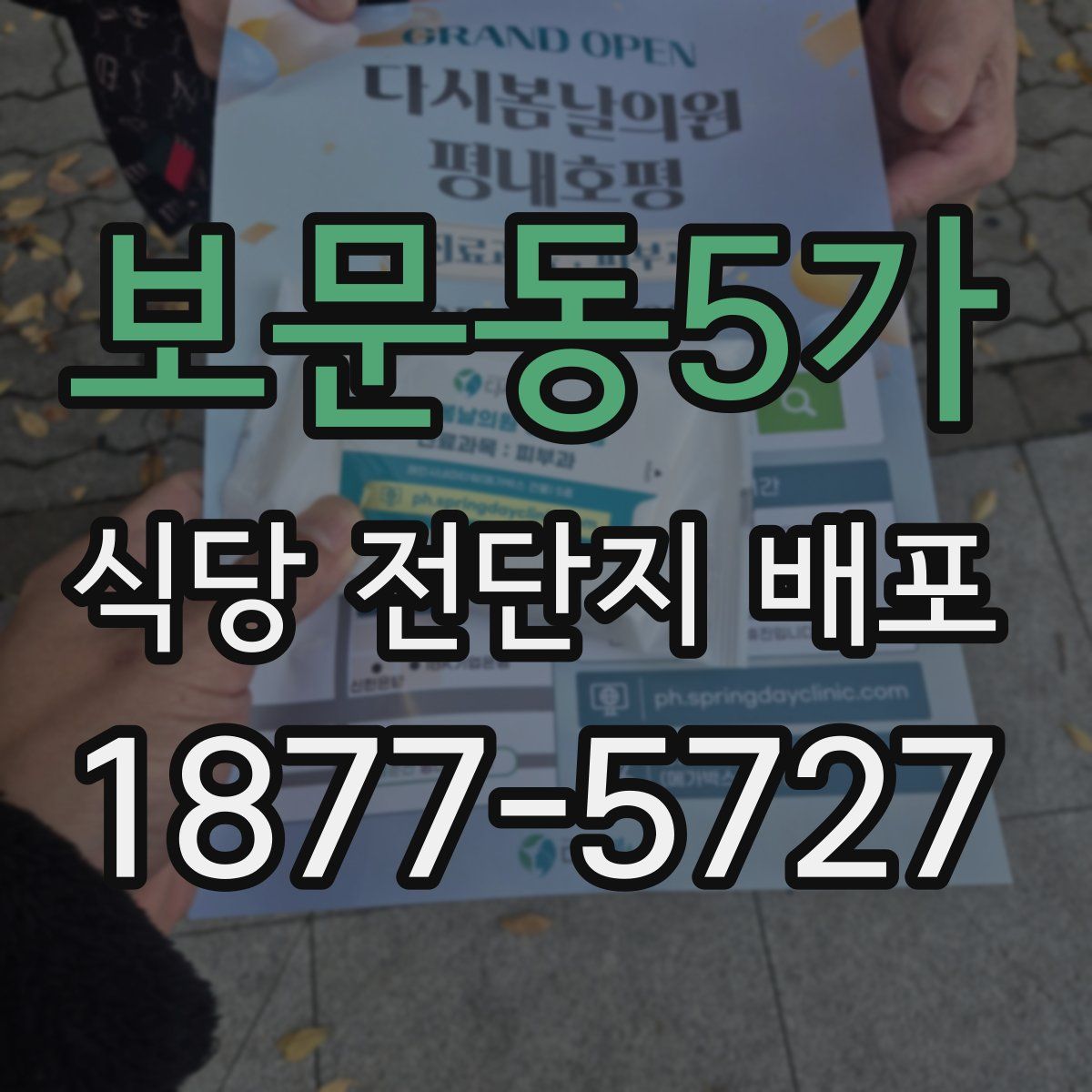 보문동5가 식당 전단지 배포