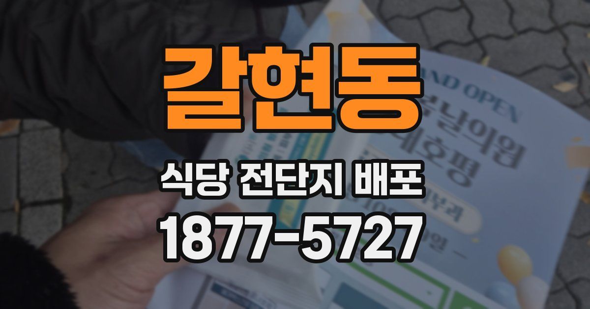 갈현동 식당 전단지 배포