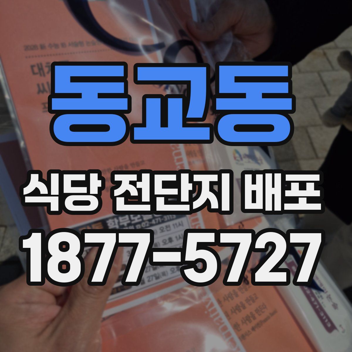 동교동 식당 전단지 배포