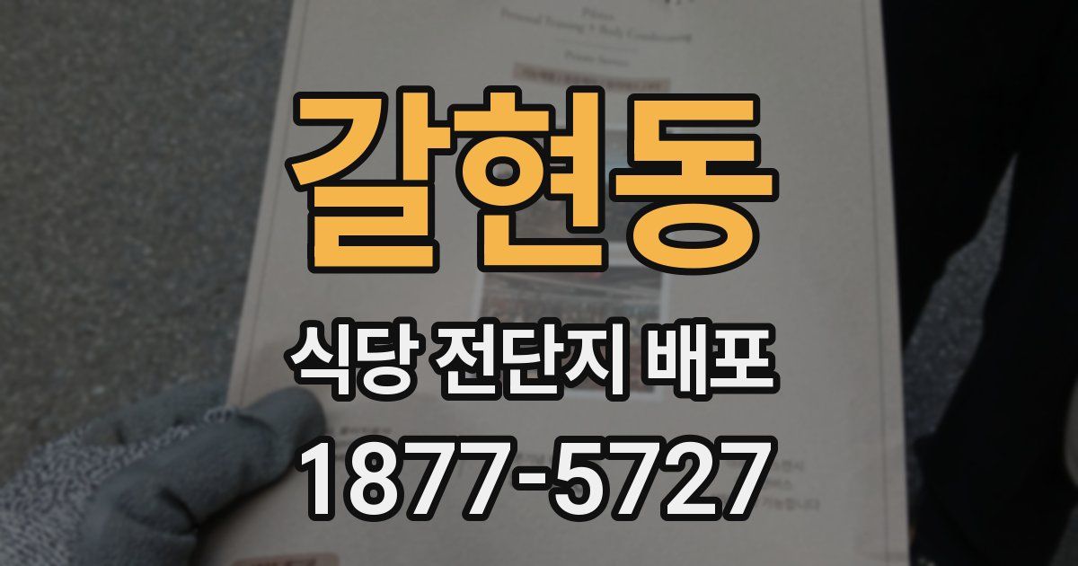 갈현동 식당 전단지 배포