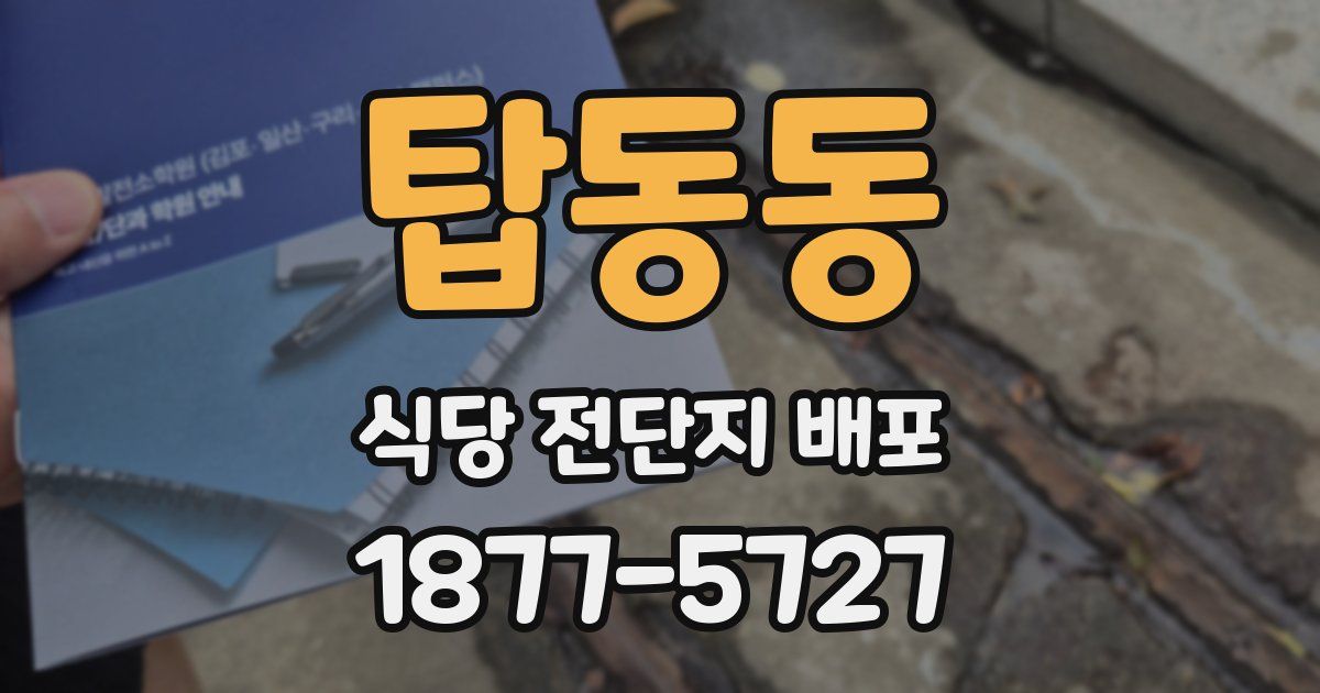탑동동 식당 전단지 배포