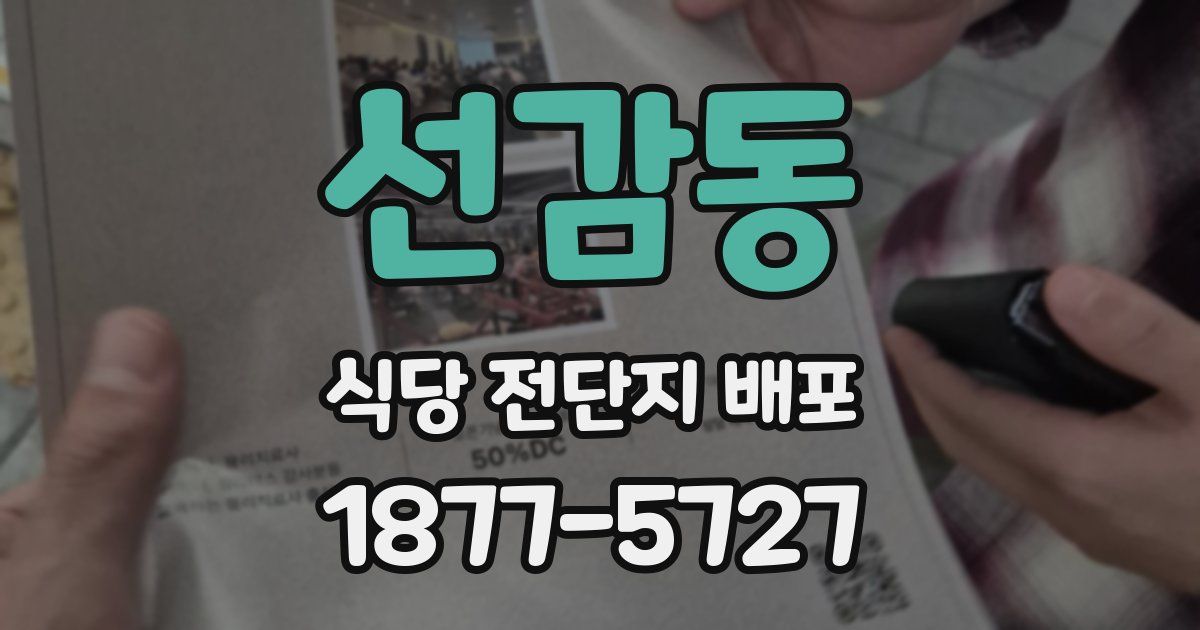 선감동 식당 전단지 배포