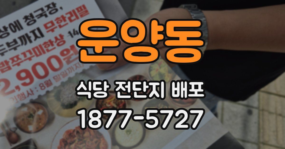 운양동 식당 전단지 배포