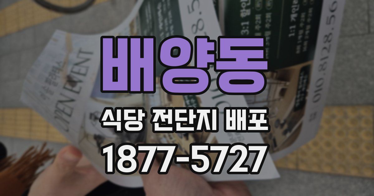 배양동 식당 전단지 배포