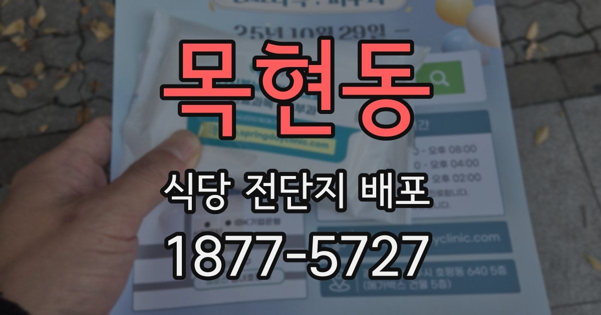 목현동 식당 전단지 배포