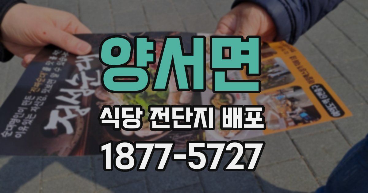 양서면 식당 전단지 배포