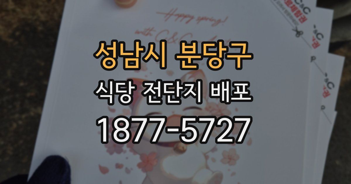 성남시 분당구 식당 전단지 배포