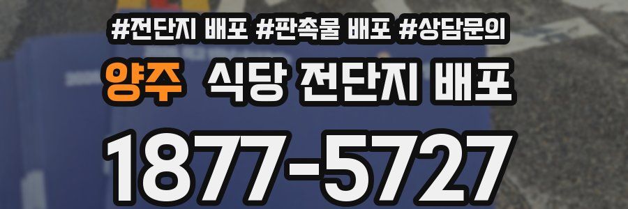 양주 식당 전단지 배포