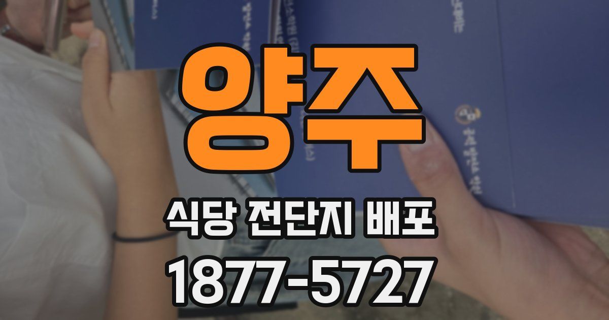 양주 식당 전단지 배포