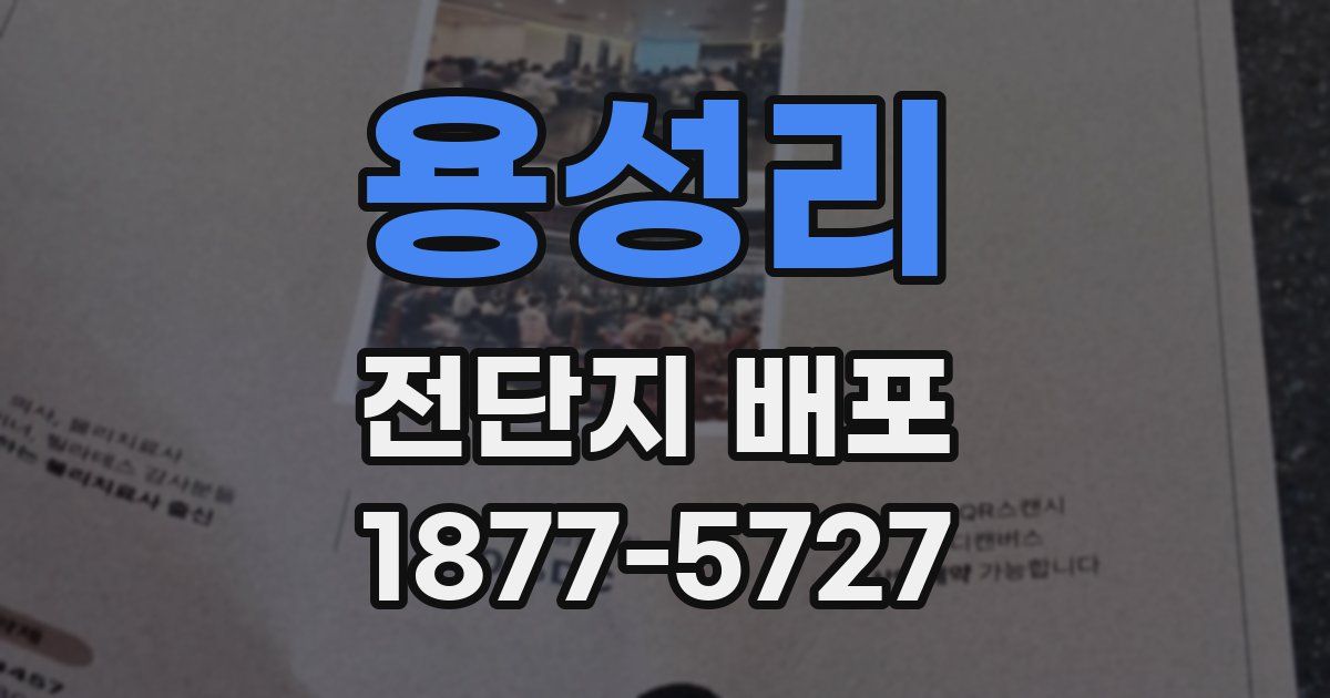 용성리 전단지 배포