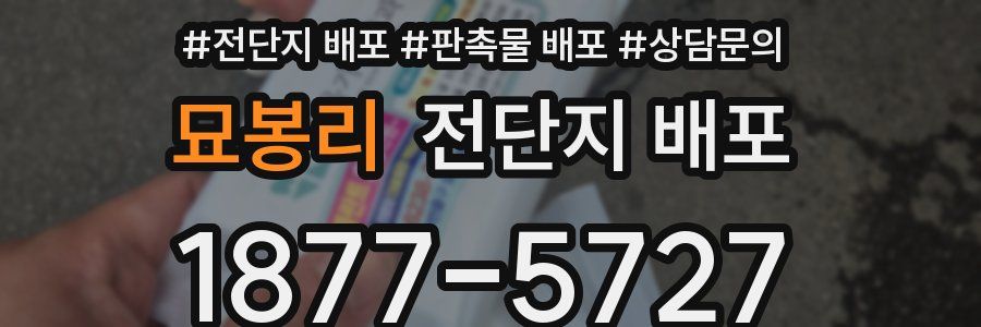 묘봉리 전단지 배포