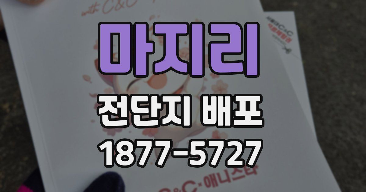 마지리 전단지 배포