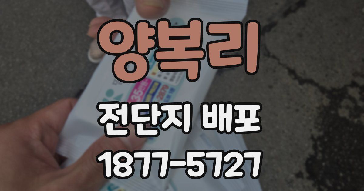 양복리 전단지 배포