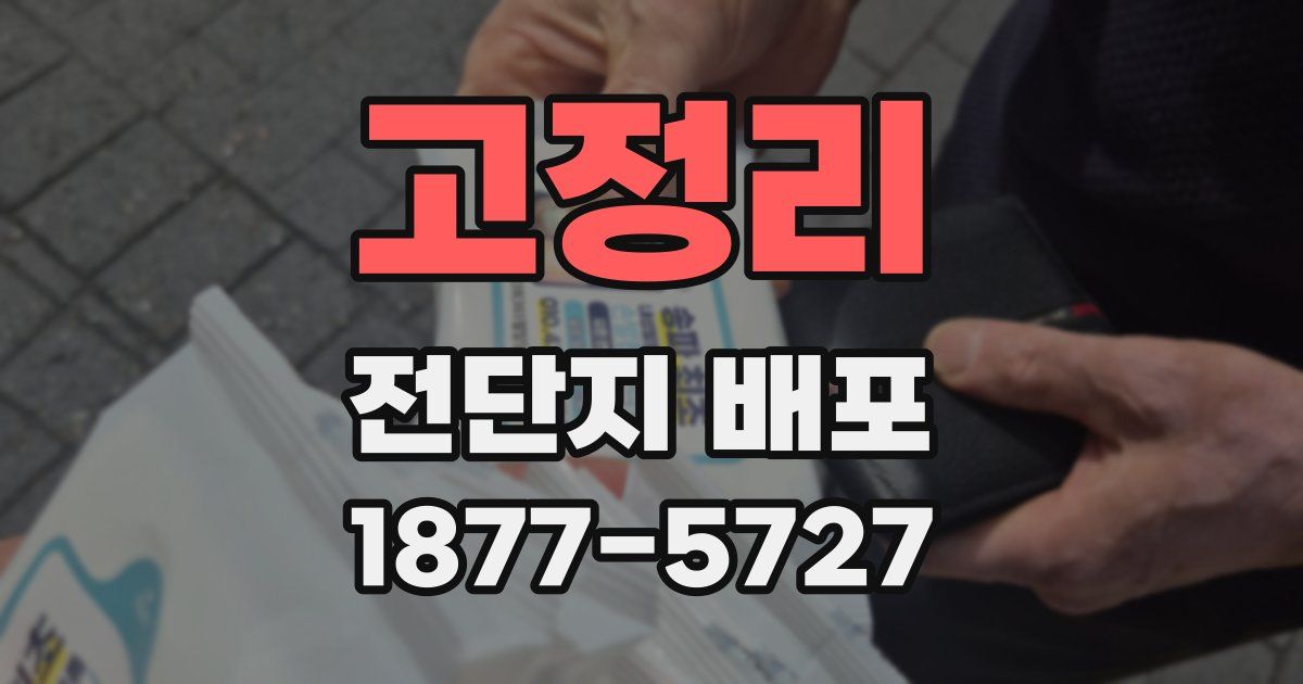고정리 전단지 배포