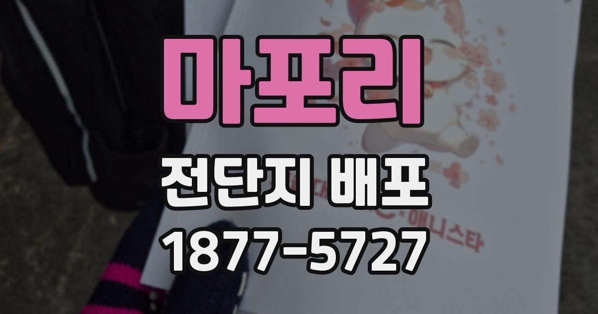 마포리 전단지 배포