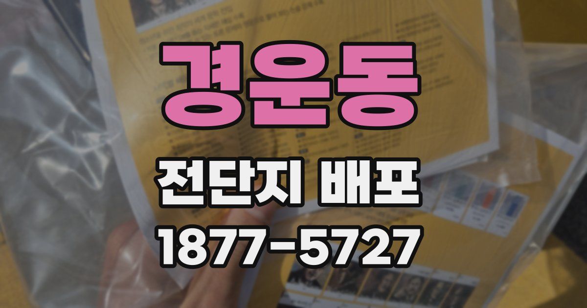 경운동 전단지 배포