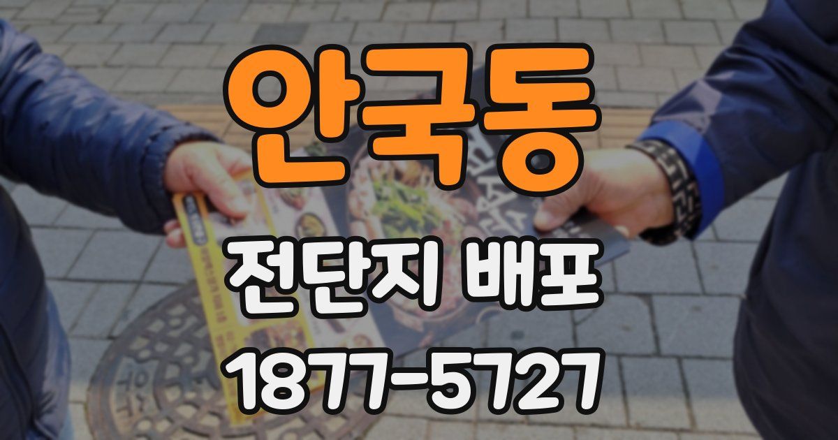 안국동 전단지 배포