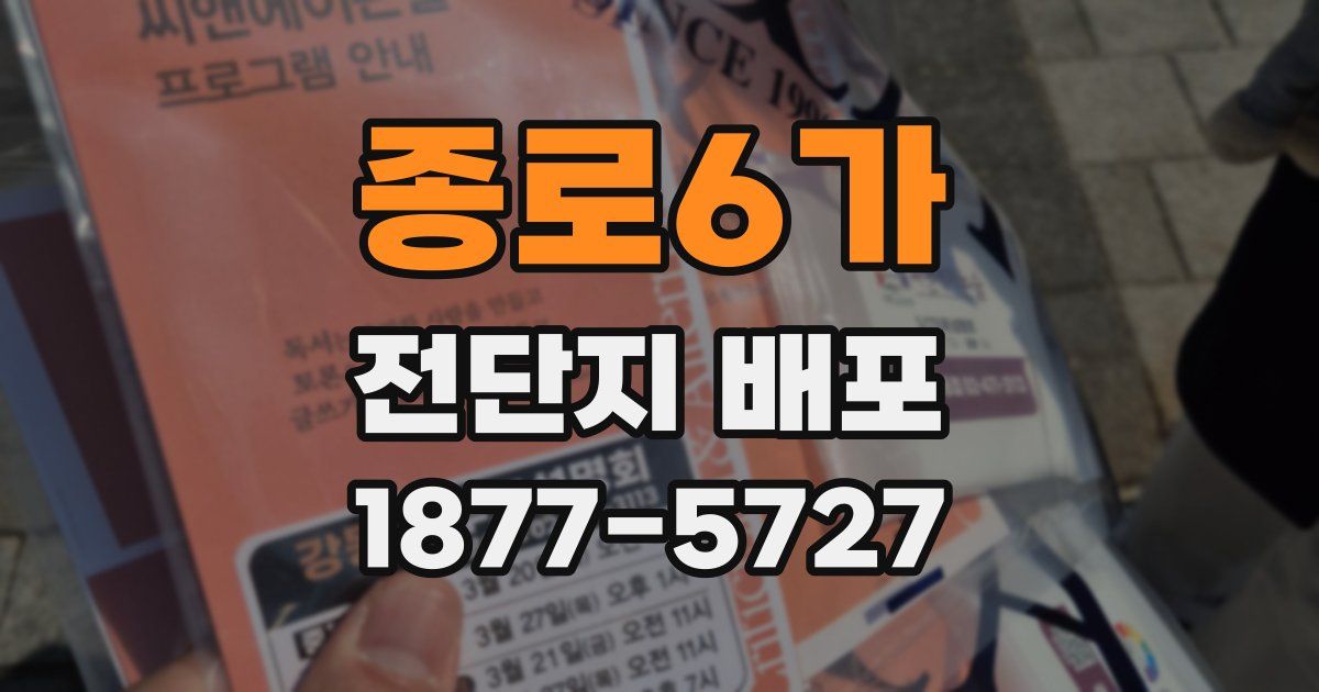 종로6가 전단지 배포
