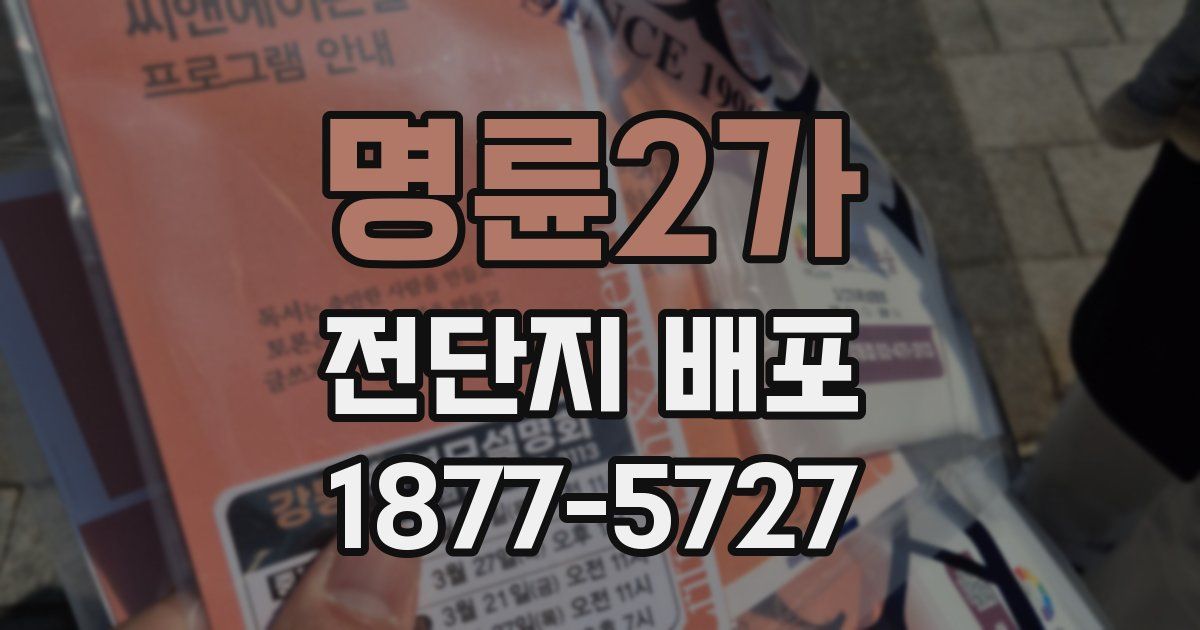 명륜2가 전단지 배포
